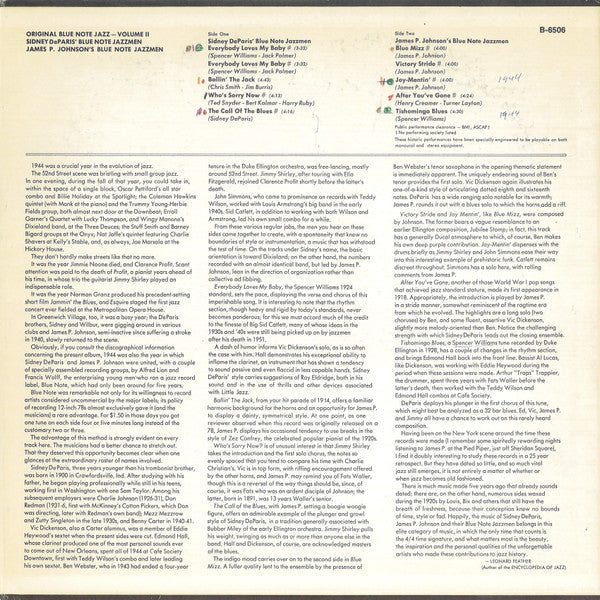 Sidney DeParis' Blue Note Jazzmen / James P. Johnson's Blue Note Jazzmen - Original Blue Note Jazz Volume II - LP