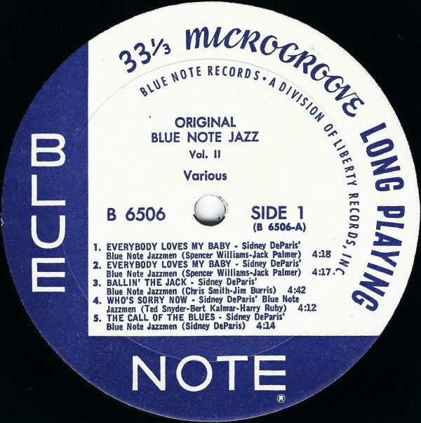 Sidney DeParis' Blue Note Jazzmen / James P. Johnson's Blue Note Jazzmen - Original Blue Note Jazz Volume II - LP