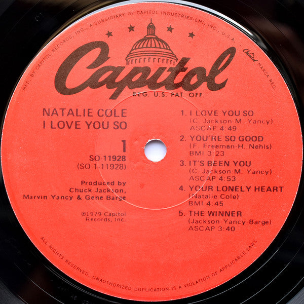 Natalie Cole - I Love You So - LP