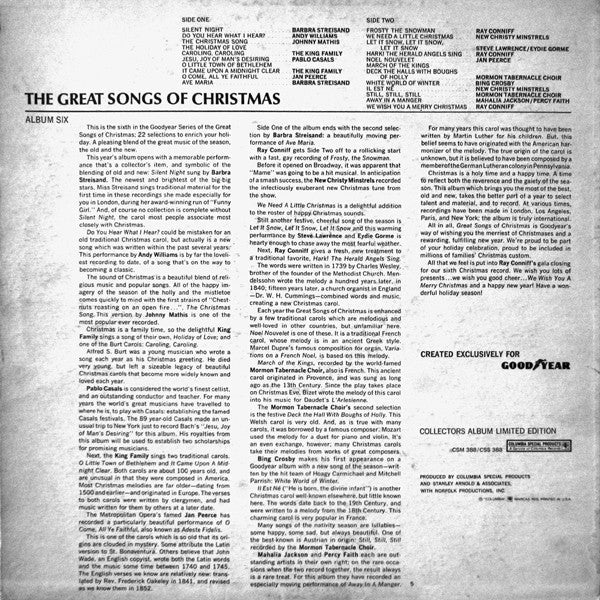 Various - The Great Songs Of Christmas (By Great Artists Of Our Time), Album Six - LP