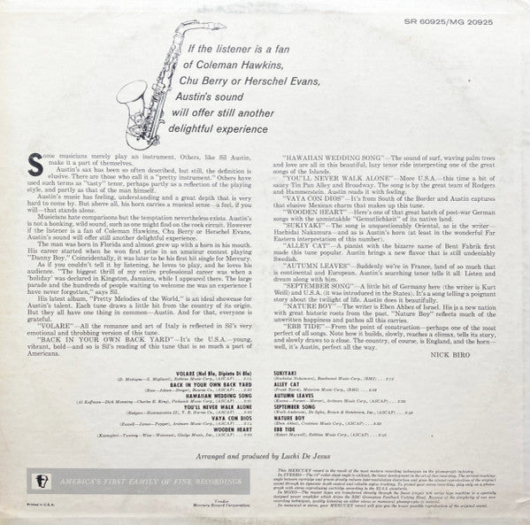 Sil Austin - Plays Pretty Melodies Of The World - LP