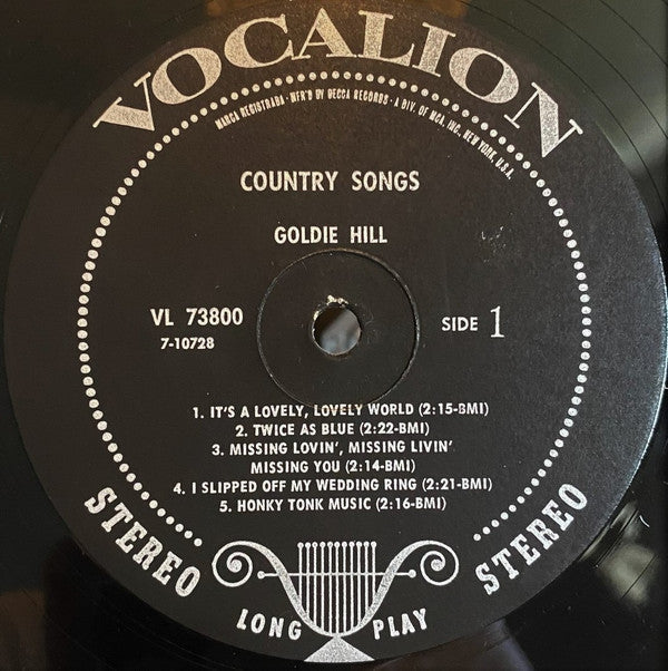 Goldie Hill - Country Songs - LP