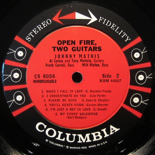 Johnny Mathis - Open Fire, Two Guitars - LP