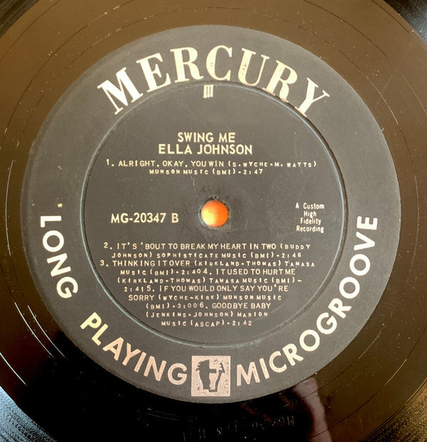 Ella Johnson With Buddy Johnson And His Orchestra - Swing Me - LP