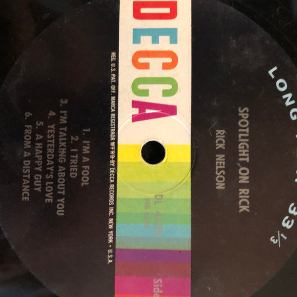 Rick Nelson* - Spotlight On Rick - LP