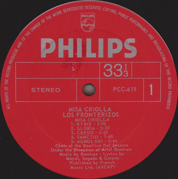 Los Fronterizos Chorus And Orchestra* - Misa Criolla - LP