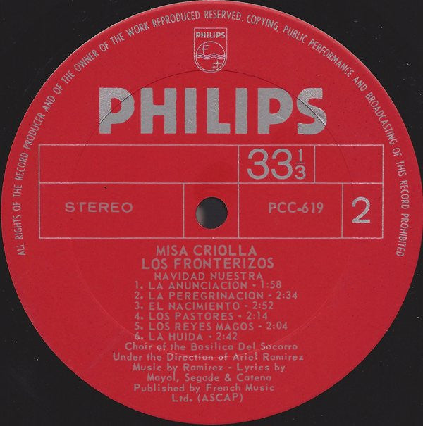 Los Fronterizos Chorus And Orchestra* - Misa Criolla - LP