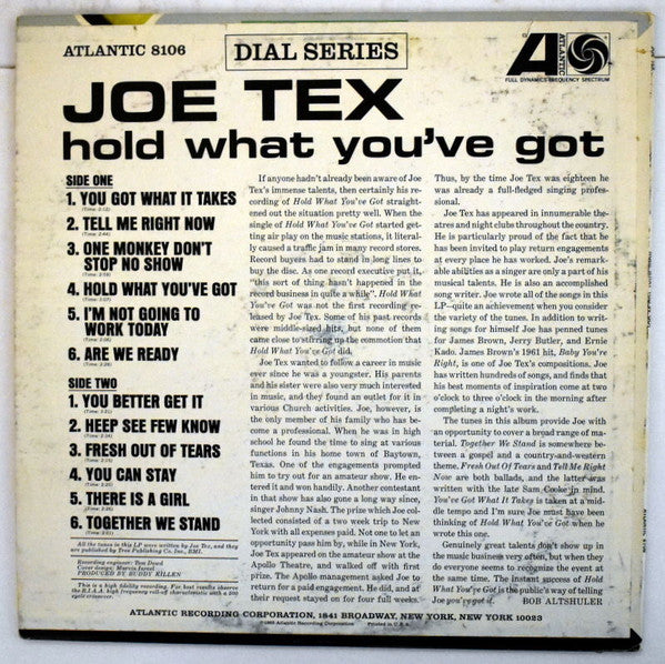 Joe Tex - Hold What You've Got - LP