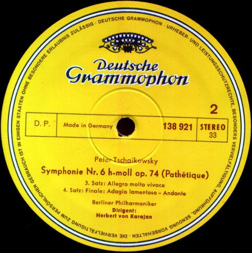 Peter Tschaikowksy* - Berliner Philharmoniker · Herbert von Karajan - Symphonie Nr.6 h-moll »Pathétique« - LP