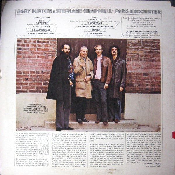 Gary Burton & Stephane Grappelli* - Paris Encounter - LP
