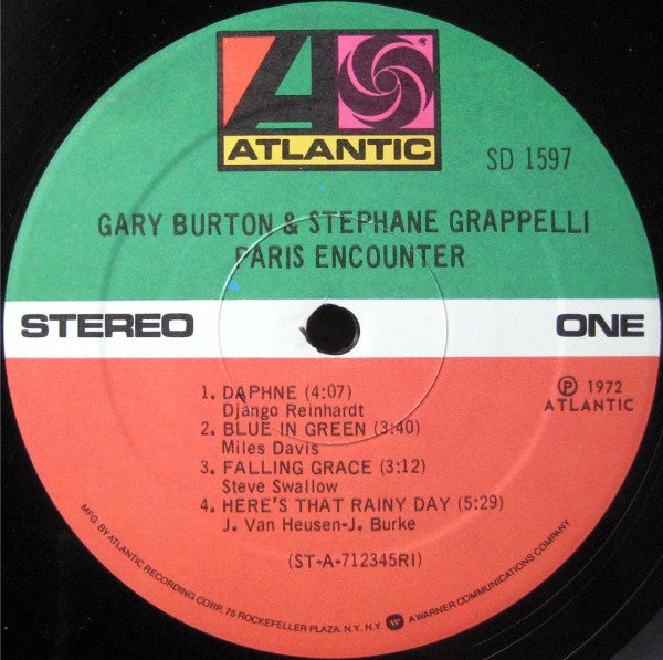 Gary Burton & Stephane Grappelli* - Paris Encounter - LP