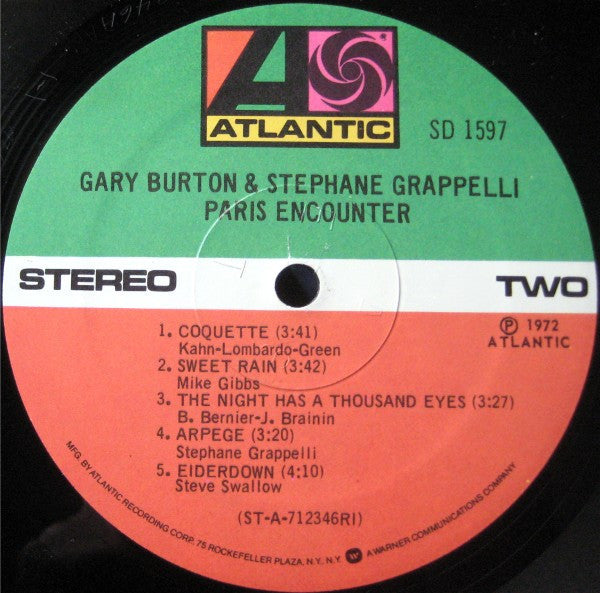 Gary Burton & Stephane Grappelli* - Paris Encounter - LP