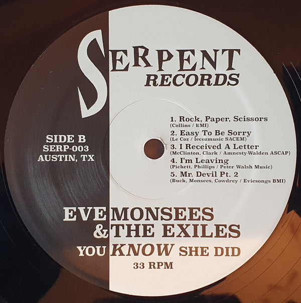 Eve Monsees And The Exiles - You Know She Did - LP