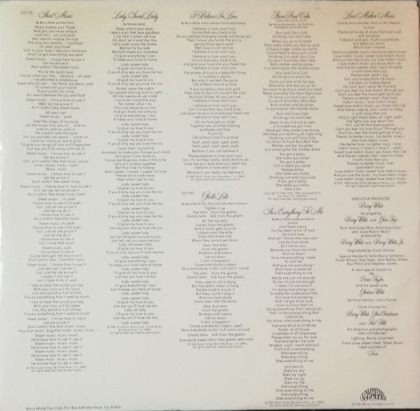 Barry White - Barry White's Sheet Music - LP