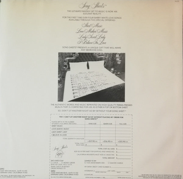 Barry White - Barry White's Sheet Music - LP