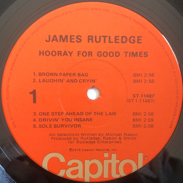 James Rutledge* - Hooray For Good Times - LP