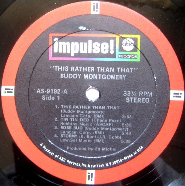 Buddy Montgomery - This Rather Than That - LP