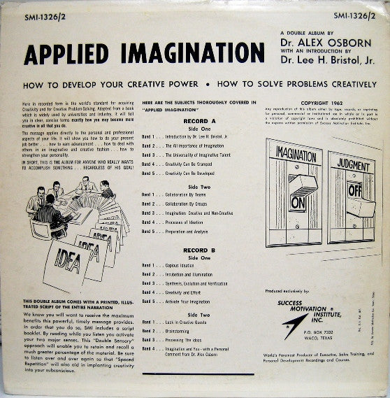 Alex Osborn, L.H.D., Dr. Lee H. Bristol, Jr. - Applied Imagination - LP