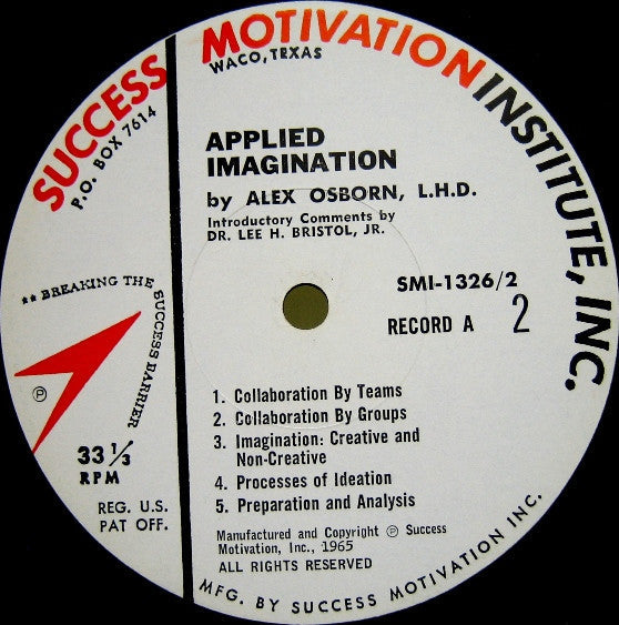 Alex Osborn, L.H.D., Dr. Lee H. Bristol, Jr. - Applied Imagination - LP