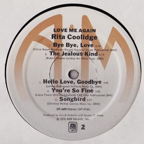 Rita Coolidge - Love Me Again - LP