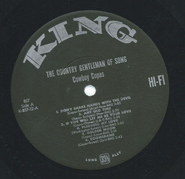 Cowboy Copas - The Country Gentleman Of Song - LP