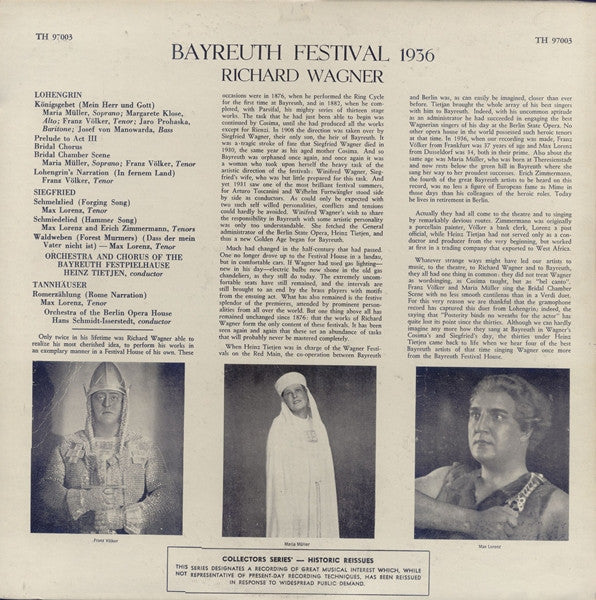 Wagner* - Max Lorenz , Maria Müller, Franz Völker, Margarete Klose, Jaro Prohaska, Josef von Manowarda, Erich Zimmermann - Bayreuth 1936 / Highlights From Wagner's Lohengrin • Siegfried - LP