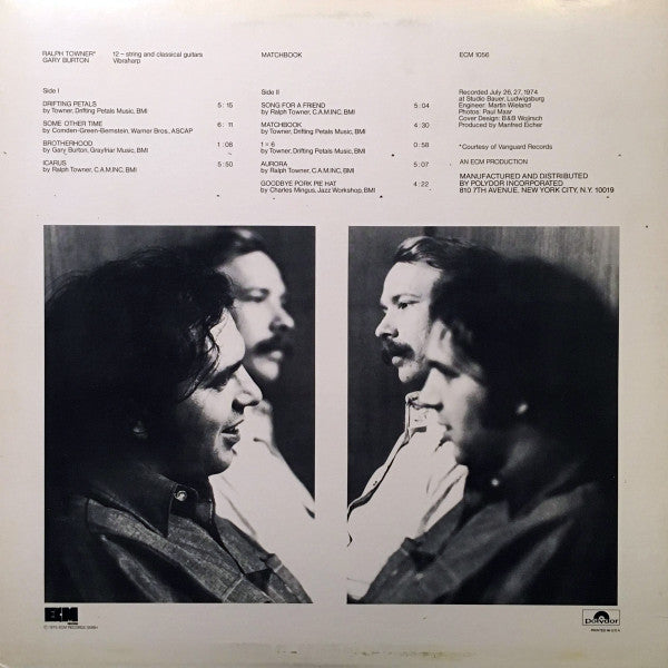 Ralph Towner / Gary Burton - Matchbook - LP