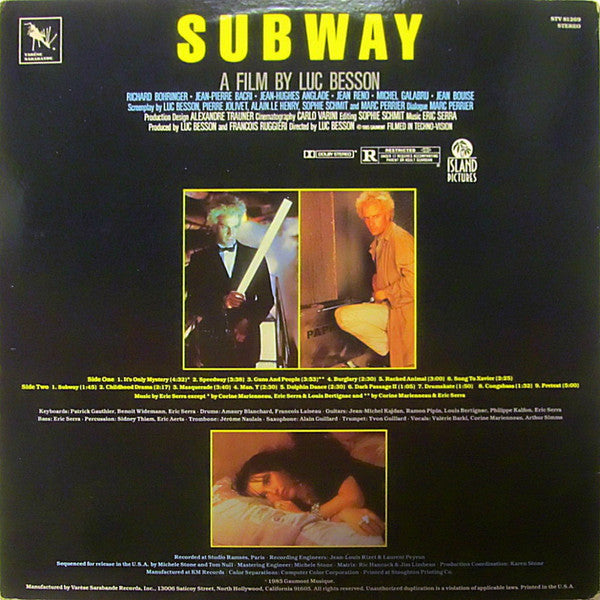 Eric Serra - Subway (Original Motion Picture Soundtrack) - LP