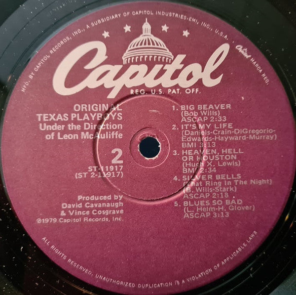 Original Texas Playboys Under The Direction Of Leon McAuliffe* - Original Texas Playboys - LP