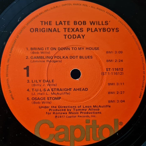 The Original Texas Playboys Under The Direction Of Leon McAuliffe - Today - LP