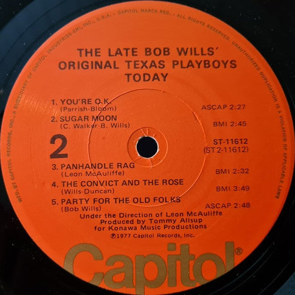 The Original Texas Playboys Under The Direction Of Leon McAuliffe - Today - LP