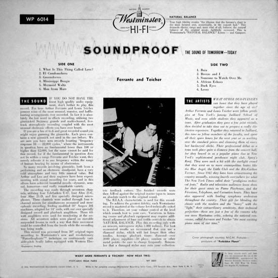 Ferrante And Teicher* - Soundproof - The Sound Of Tomorrow Today! - LP