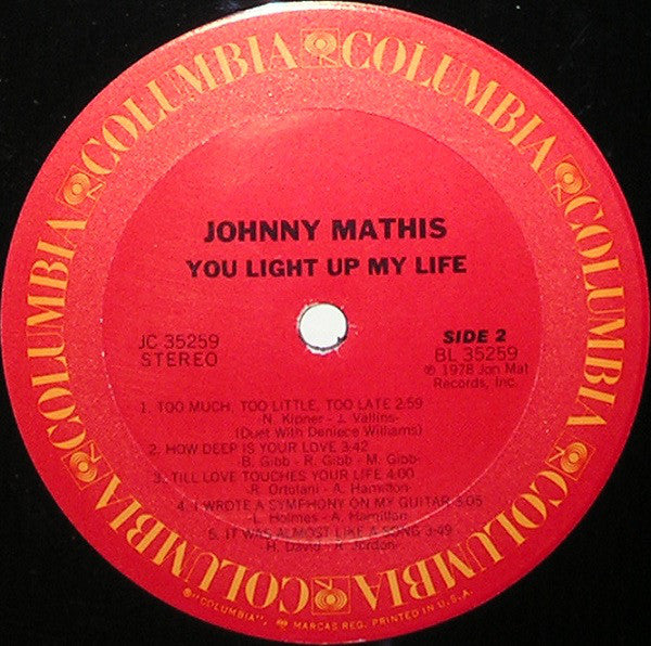 Johnny Mathis - You Light Up My Life - LP