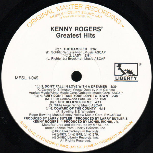 Kenny Rogers - Greatest Hits - LP
