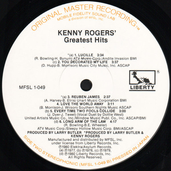Kenny Rogers - Greatest Hits - LP