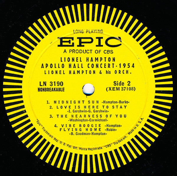 Lionel Hampton And His Orchestra - Lionel Hampton Apollo Hall Concert 1954 - LP