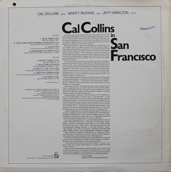 Cal Collins - Cal Collins In San Francisco - LP