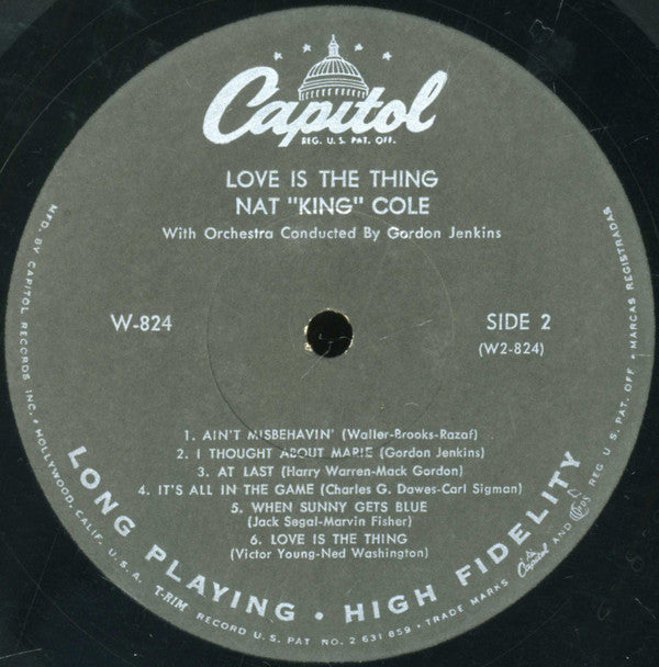 Nat "King" Cole* - Love Is The Thing - LP