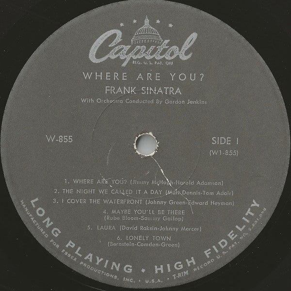 Frank Sinatra With Gordon Jenkins And His Orchestra - Where Are You? - LP