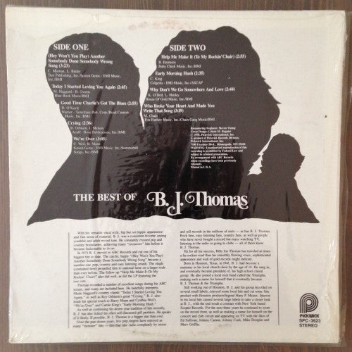 B.J. Thomas - The Best Of B.J. Thomas - LP