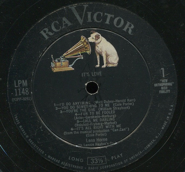 Lena Horne With Lennie Hayton And His Orchestra - It's Love - LP