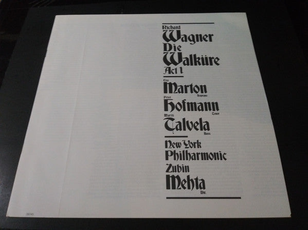 Richard Wagner - New York Philharmonic, Zubin Mehta - Die Walküre - Act 1 - LP