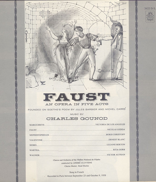 Gounod* / Victoria De Los Angeles, Nicolai Gedda, Boris Christoff, André Cluytens, Orchestra* And Chorus Of The Théâtre National De l'Opéra* - Faust - LP