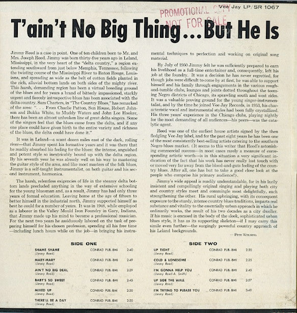Jimmy Reed - T'aint No Big Thing But He Is...Jimmy Reed - LP