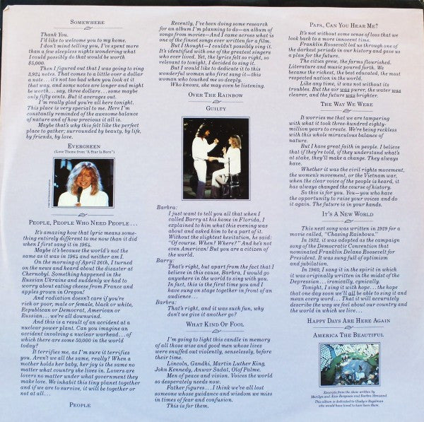 Barbra Streisand - One Voice - LP