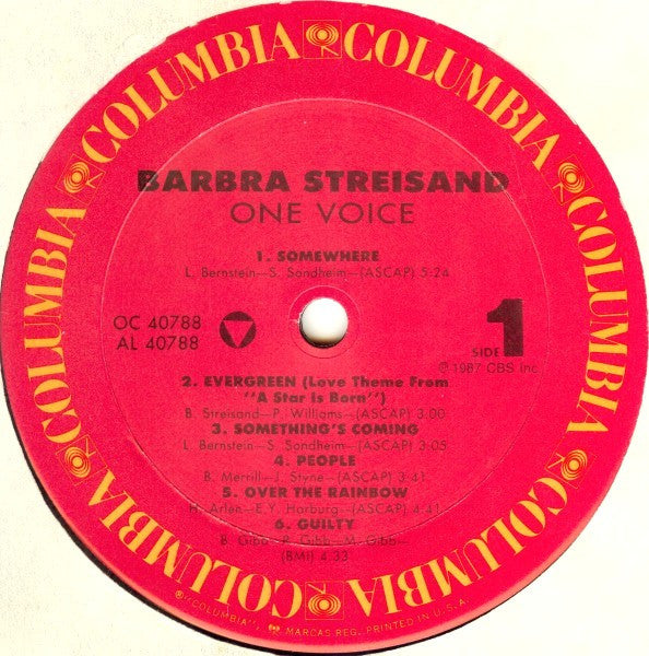Barbra Streisand - One Voice - LP