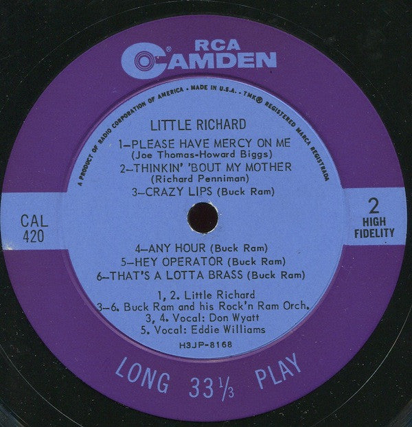 Little Richard And Buck Ram And His Rock'n Ram Orchestra* - Little Richard - LP