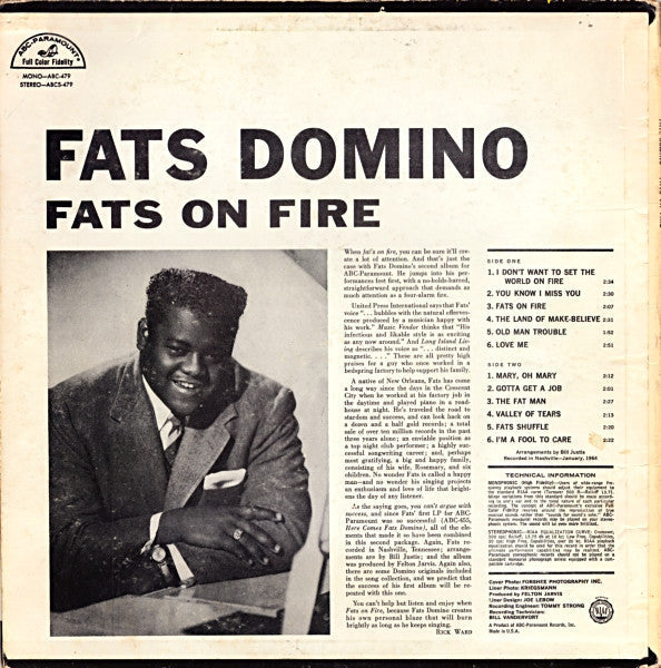 Fats Domino - Fats On Fire - LP