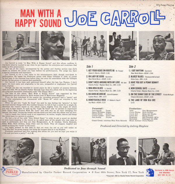 Joe Carroll - Man With A Happy Sound - LP