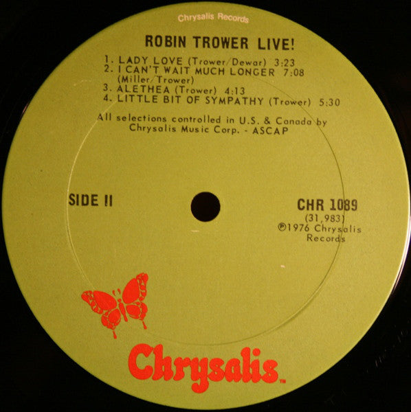 Robin Trower - Robin Trower Live! - LP